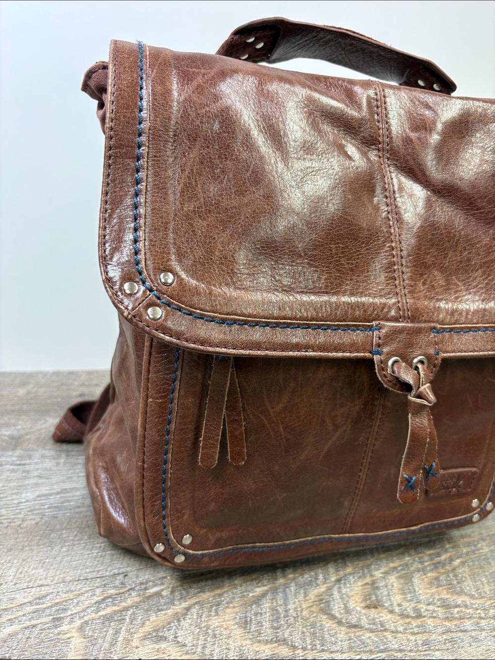 The Sak Brown Leather Convertible Backpack Crossbody Bag - Picture 10 of 14